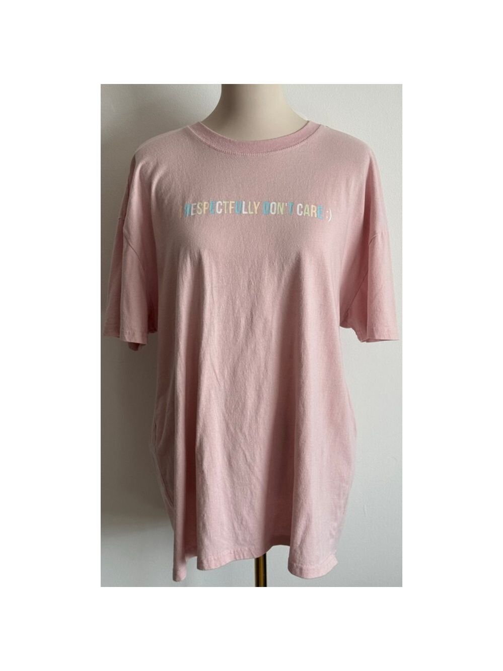 Women's Isaac Morris Pink "I Respectfully Don't Care" Graphic Tee XL